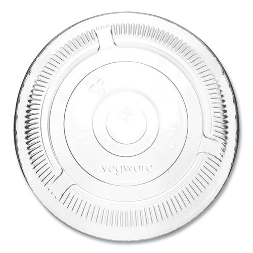 Vegware 96 Series Cold Cup Lids, Fits Vegware 96-Series Cold Cups, Plastic, Clear, 1,000/Carton