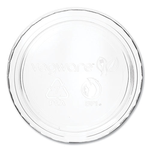 Vegware Portion Pot Lids, Fits Vegware 2 oz to 4 oz Portion Pots, Plastic, Clear, 2,000/Carton