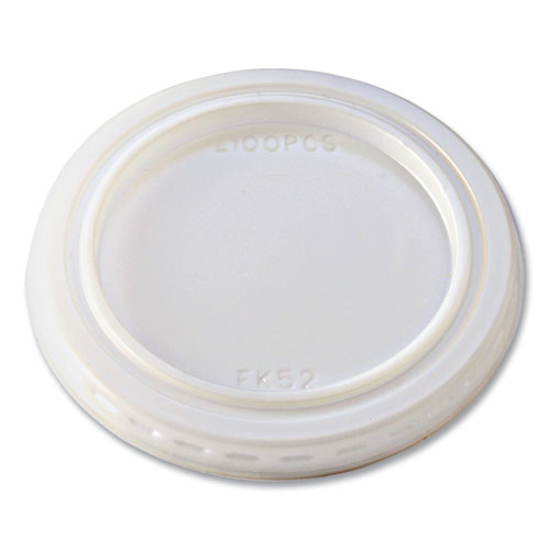 Fabri-Kal Portion Cup Lids, Fits 1 oz Squat Portion Cups, Plastic, Clear, 125/Sleeve, 20 Sleeves/Carton
