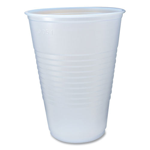 Fabri-Kal RK Ribbed Cold Drink Cups, 14 oz, Plastic, Clear, 50/Sleeve, 20 Sleeves/Carton