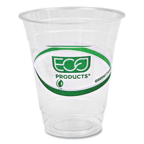 Eco-Products GreenStripe Renewable and Compostable Cold Cups, 12 oz, Plastic, Clear, 50/Pack, 20 Packs/Carton