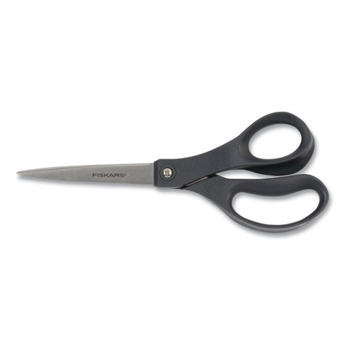 Fiskars Everyday Scissors, 8" Long, 3.75" Cut Length, Straight Black Handle