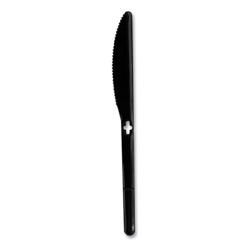 WeGo Knife WeGo Polystyrene Utensils, Knife, Plastic, Black, 1,000/Carton