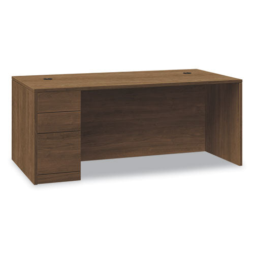 HON 10500 Series Single Pedestal Desk, Left Pedestal: Box/Box/File, 66" x 30" x 29.5", Pinnacle