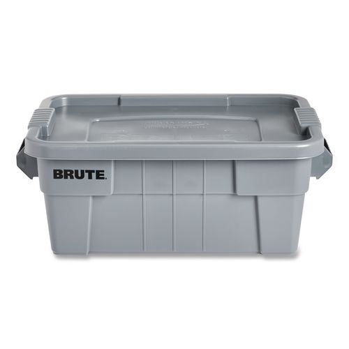 Rubbermaid Commercial BRUTE Tote with Lid, 14 gal, 27.5" x 16.75" x 10.75", Gray