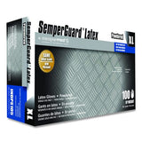 SemperGuard Latex Gloves, Powdered, 4 mil Thick, 9.45" Long, Cream, 100/Box, 10 Boxes/Carton