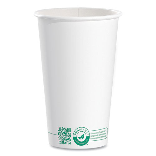 SOLO Compostable Paper Hot Cups, ProPlanet Seal, 16 oz, White/Green, 1,000/Carton