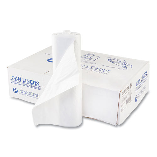 Inteplast Group High-Density Commercial Can Liners, 56 gal, 17 mic, 43" x 48", Clear, Interleaved Roll, 25 Bags/Roll, 8 Rolls/Carton