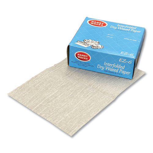 Handy Wacks Interfolded Dry Waxed Paper Deli Sheets, 10.75 x 6, 12/Carton