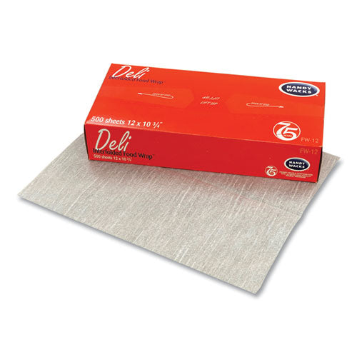 Handy Wacks Interfolded Food Wrap Deli Sheets, 10.75 x 12, 12/Carton
