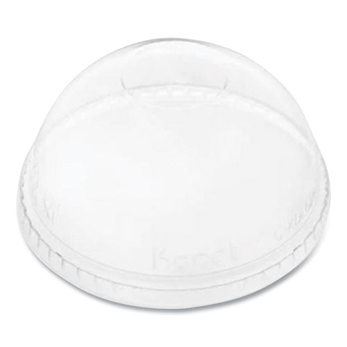 Karat PET Lids, No Hole Dome Lid, Fits 12 oz to 24 oz Cold Cups, Plastic, Clear, 1,000/Carton