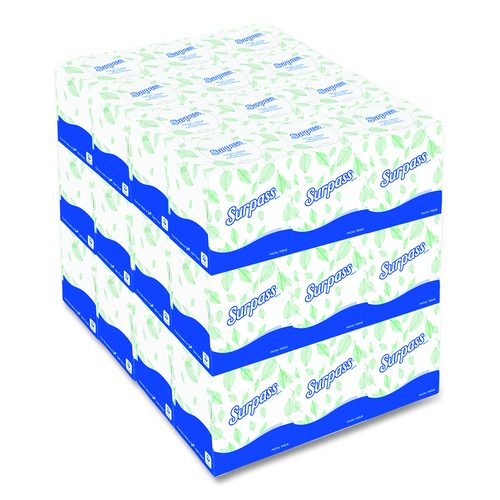 Surpass Facial Tissue for Business, Pop-Up Box, 2-Ply, White, 90 Sheets/Box, 36 Boxes/Carton