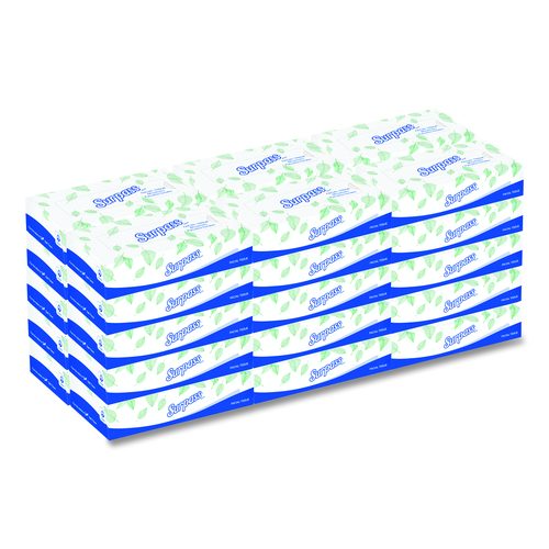 Surpass Facial Tissue for Business, Flat Box, 2-Ply, White, 100 Sheets/Box, 30 Boxes/Carton