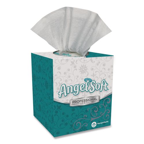 Georgia Pacific Professional Angel Soft ps Premium Facial Tissue, Cube Box, 2-Ply, White, 96 Sheets/Box