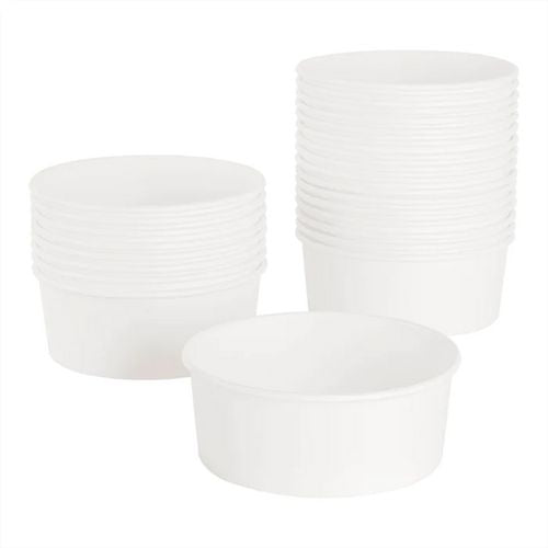 Karat Food Bucket, 32 oz, 6.5" Diameter x 2.4" h, White, Paper, 360/Carton