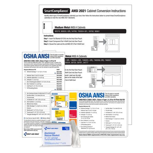 First Aid Only Smart Compliance A 2021 Conversion Kit, 11 Pieces