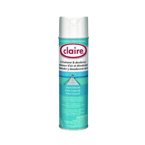 Claire Aerosol Air Freshener and Deodorizer, Tropic Breeze, 10 oz Aerosol Spray, 12 Cans