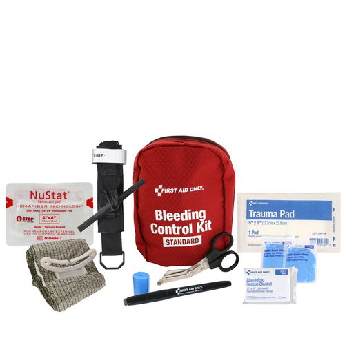 First Aid Only Standard Pro Bleeding Control Kit, 14 Pieces, Fabric Case