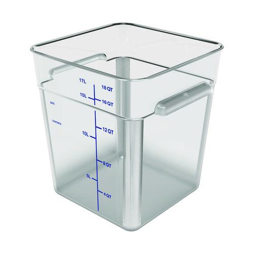 Carlisle Squares Polycarbonate Food Storage Container, 6 qt, 8.75 x 8.75 x 7.31, Clear, Plastic