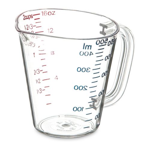 Carlisle Commercial Measuring Cup, 1 pt, Plastic, Clear