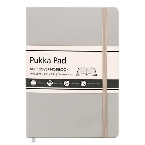 PUKKA PAD Soft Cover Notebook, College Rule, Pebble Cover, (96) 8.2 x 5.11 Sheets