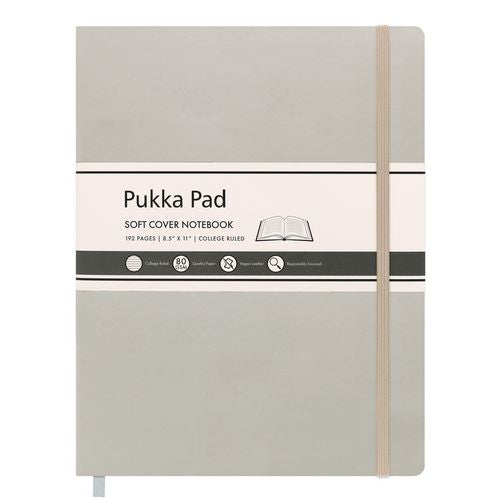 PUKKA PAD Soft Cover Notebook, College Rule, Pebble Cover, (96) 11 x 8.5 Sheets