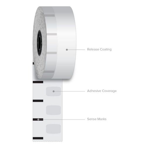 Iconex Sticky Media, 1.57" x 375 ft, White, 12 Rolls/Carton