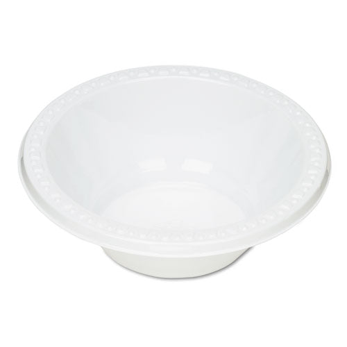 Tablemate Plastic Dinnerware, Bowl, 12 oz, White, 125/Pack