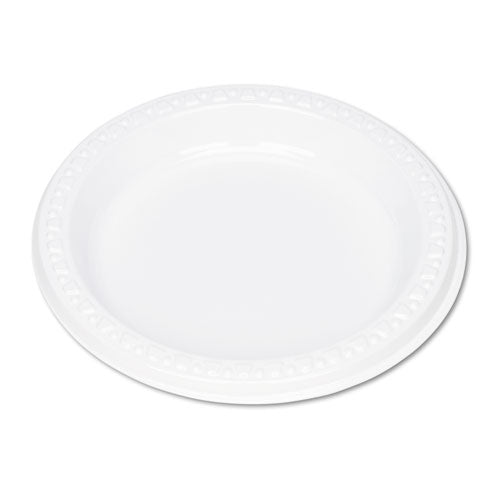 Tablemate Plastic Dinnerware, Plates, 6" dia, White, 125/Pack