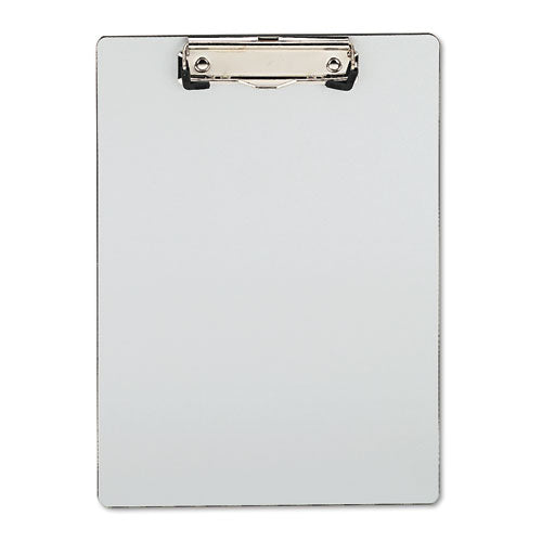 Universal Plastic Brushed Aluminum Clipboard, Portrait Orientation, 0.5" Clip Capacity, Holds 8.5 x 11 Sheets, Silver