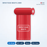Infectious Waste Liners, 40-45 gal, Heavy, 40" x 48", Red, 100/Case