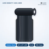 Low-Density Can Liners, Fits Glutton-Style Receptacles, 3 mil, 23" x 21" x 48", Black, 100/Case