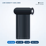 Low-Density Can Liners, 40-44 gal, 1.5 mil, 40" x 48", Black, 100/Case