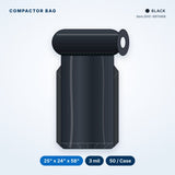 Compactor Bags, 3 mil, 25" x 24" x 58", Black, 50/Case