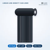Linear Low-Density Can Liners, 30-33 gal, Heavy, 33" x 39", Black, 250/Case