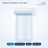 Linear Low-Density Can Liners, 7-10 gal, Heavy, 15" x 9" x 23", Clear, 500/Case