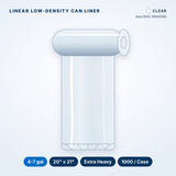 Linear Low-Density Can Liners, 4-7 gal, Extra Heavy, 20" x 21", Clear, 1000/Case