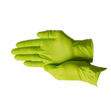 Green Nitrile Bucket of Gloves, 8 Mil Heavy-Duty Industrial Disposable – Diamond Grip, Powder-Free | First Glove
