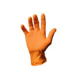 Orange Nitrile Gloves, 8 Mil Heavy-Duty Industrial Disposable Gloves – High-Visibility, Diamond Grip Texture | First Glove